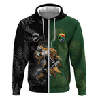 Custom South Africa And New Zealand Zip Hoodie Springboks And Kiwis Rugby Rivalry