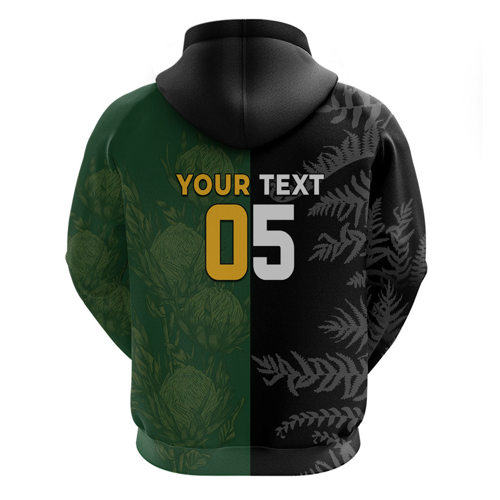 Custom South Africa And New Zealand Zip Hoodie Springboks And Kiwis Rugby Rivalry