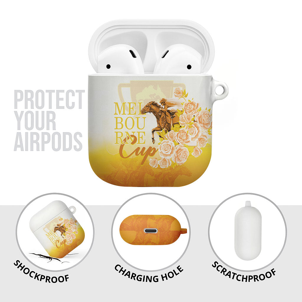 Melbourne Horse Racing AirPods Case Vintage Floral Equestrian Rider