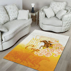 Melbourne Horse Racing Area Rug Vintage Floral Equestrian Rider