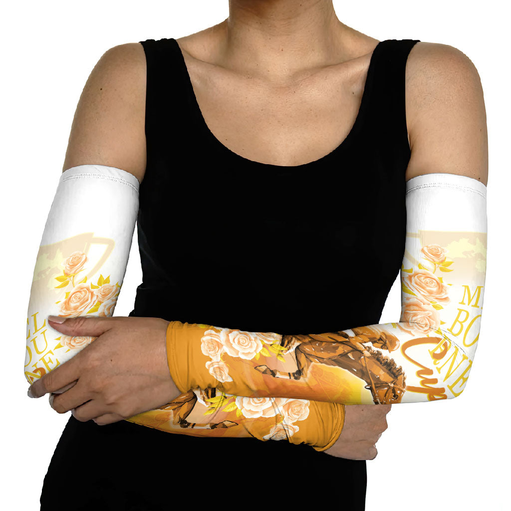 Melbourne Horse Racing Arm Sleeves Vintage Floral Equestrian Rider