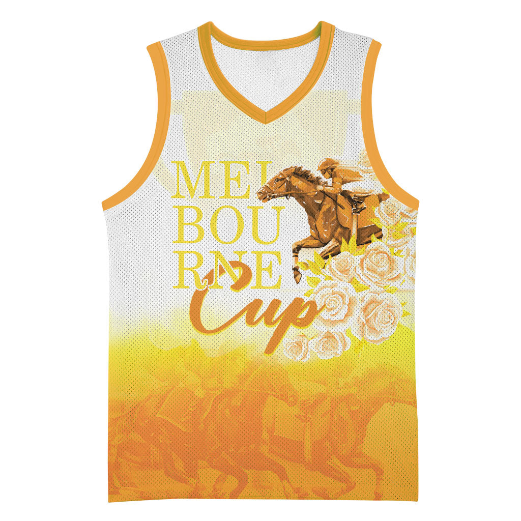 Melbourne Horse Racing Basketball Jersey Vintage Floral Equestrian Rider