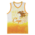 Melbourne Horse Racing Basketball Jersey Vintage Floral Equestrian Rider