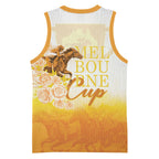 Melbourne Horse Racing Basketball Jersey Vintage Floral Equestrian Rider