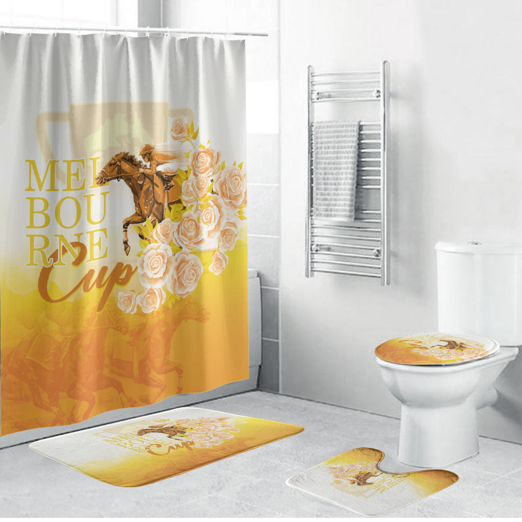 Melbourne Horse Racing Bathroom Set Vintage Floral Equestrian Rider
