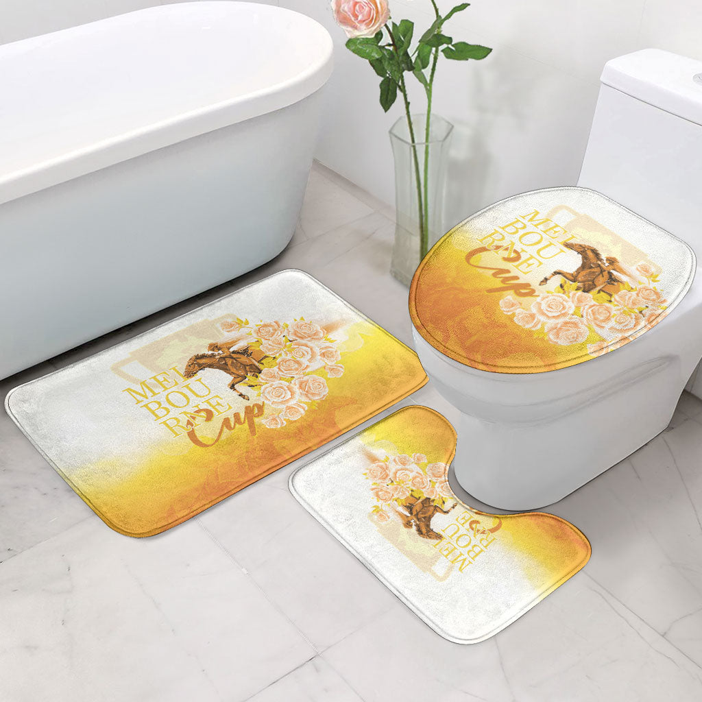 Melbourne Horse Racing Bathroom Set Vintage Floral Equestrian Rider