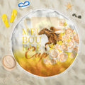 Melbourne Horse Racing Beach Blanket Vintage Floral Equestrian Rider