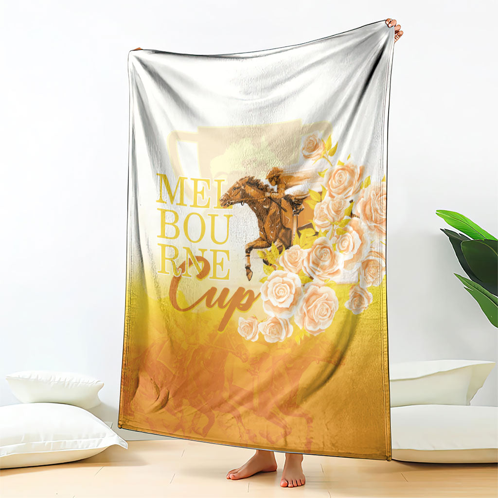 Melbourne Horse Racing Blanket Vintage Floral Equestrian Rider