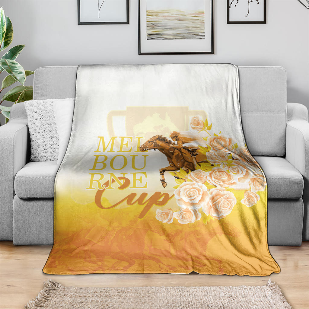 Melbourne Horse Racing Blanket Vintage Floral Equestrian Rider