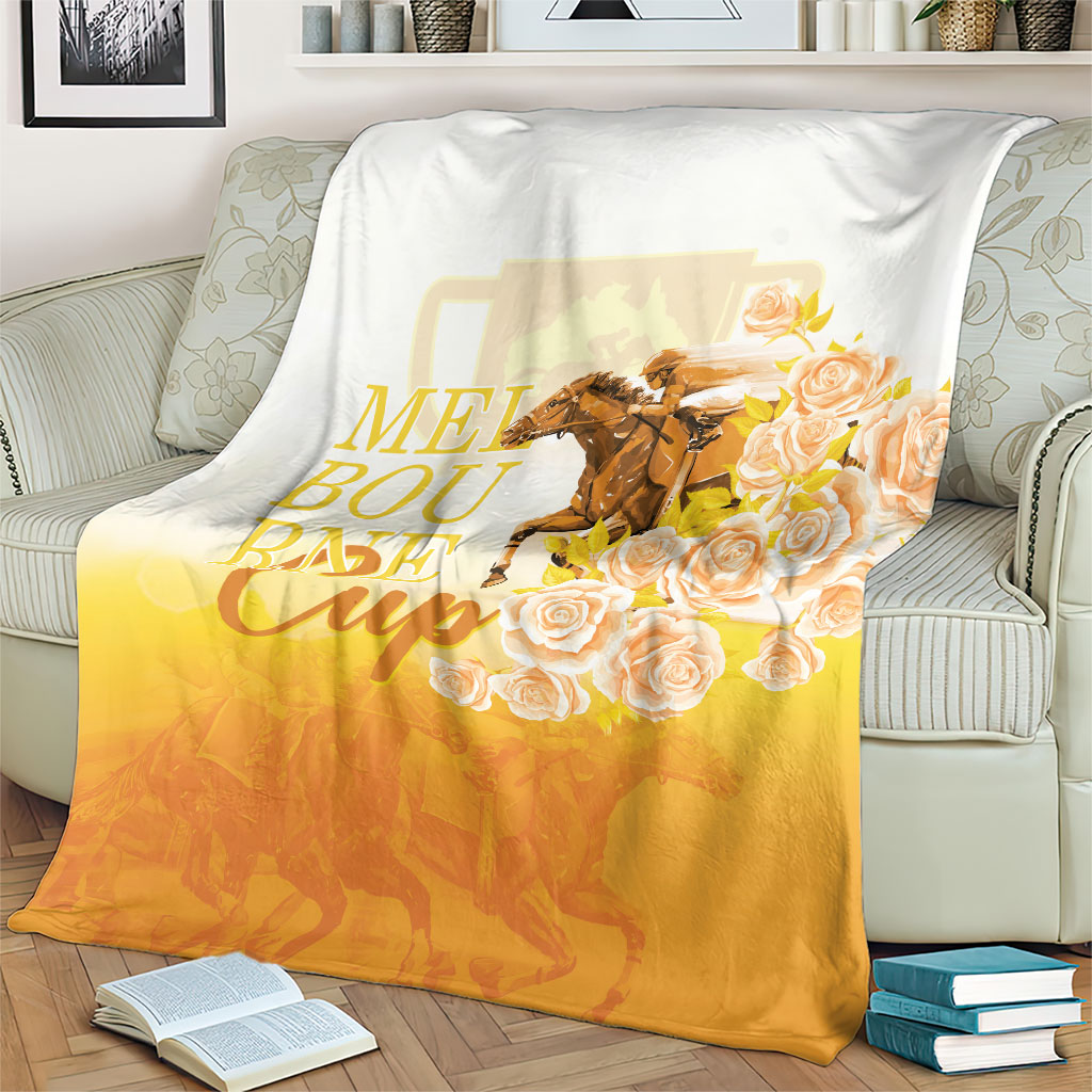 Melbourne Horse Racing Blanket Vintage Floral Equestrian Rider