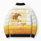 Melbourne Horse Racing Bomber Puffer Jacket Vintage Floral Equestrian Rider