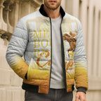 Melbourne Horse Racing Bomber Puffer Jacket Vintage Floral Equestrian Rider