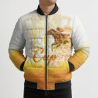 Melbourne Horse Racing Bomber Puffer Jacket Vintage Floral Equestrian Rider