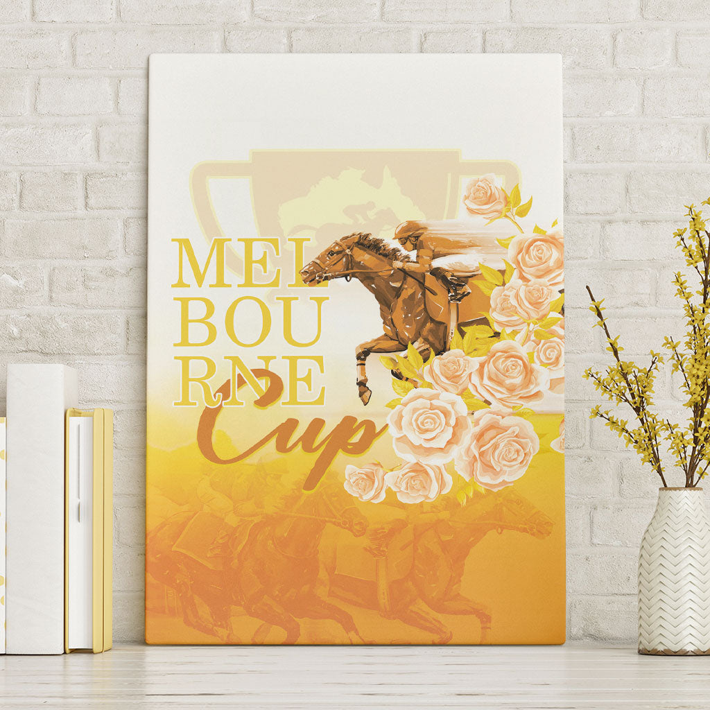 Melbourne Horse Racing Canvas Wall Art Vintage Floral Equestrian Rider