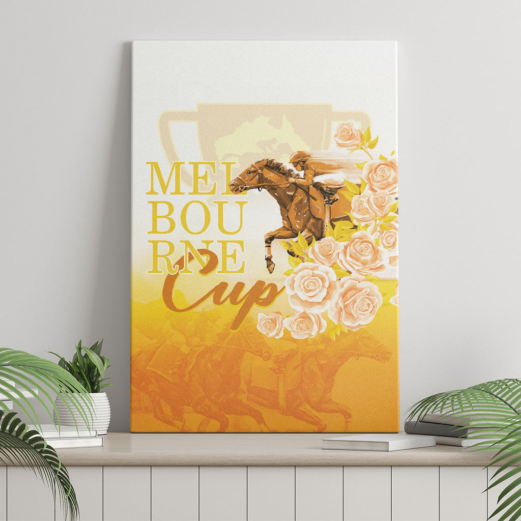 Melbourne Horse Racing Canvas Wall Art Vintage Floral Equestrian Rider