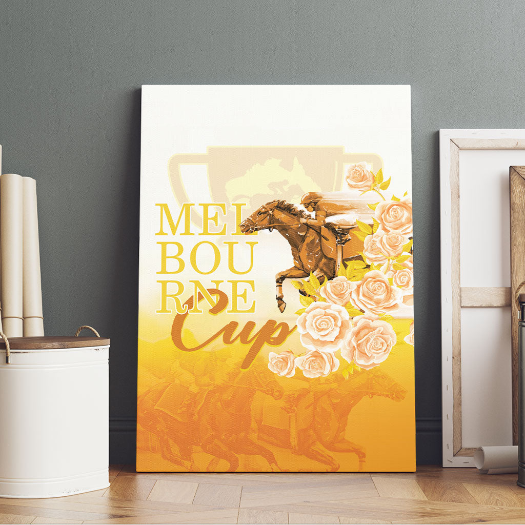 Melbourne Horse Racing Canvas Wall Art Vintage Floral Equestrian Rider