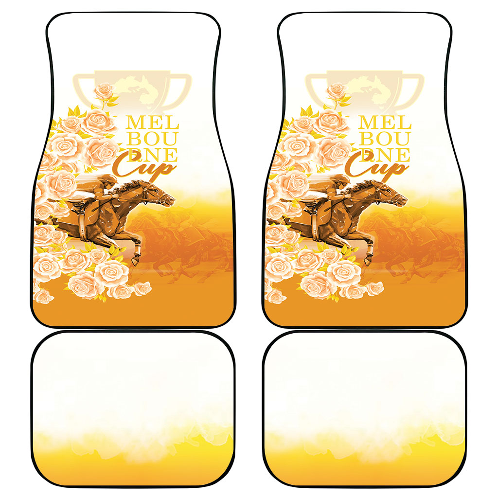 Melbourne Horse Racing Car Mats Vintage Floral Equestrian Rider