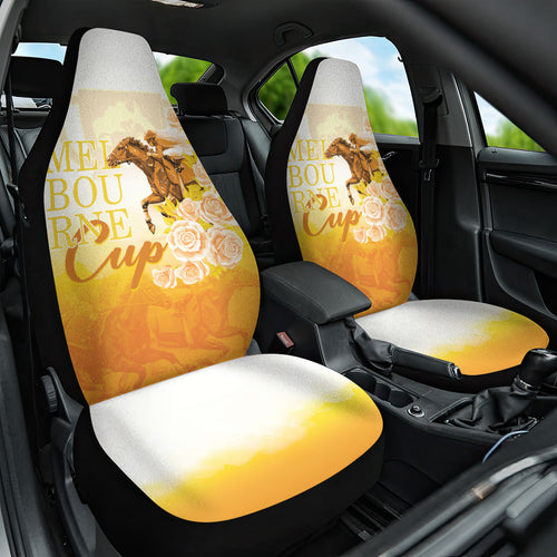 Melbourne Horse Racing Car Seat Cover Vintage Floral Equestrian Rider