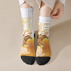Melbourne Horse Racing Crew Socks Vintage Floral Equestrian Rider