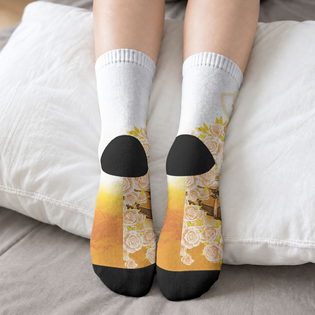 Melbourne Horse Racing Crew Socks Vintage Floral Equestrian Rider