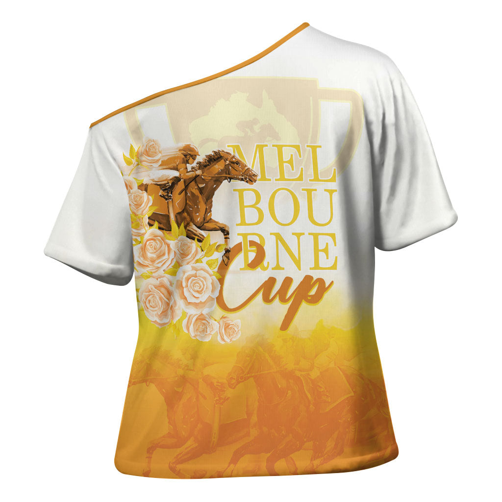 Melbourne Horse Racing Cross Shoulder Shirt Vintage Floral Equestrian Rider