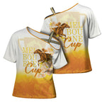 Melbourne Horse Racing Cross Shoulder Shirt Vintage Floral Equestrian Rider