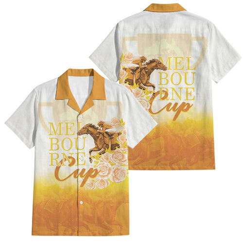 Melbourne Horse Racing Family Matching Puletasi and Hawaiian Shirt Vintage Floral Equestrian Rider