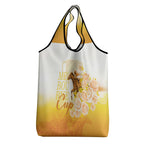 Melbourne Horse Racing Grocery Bag Vintage Floral Equestrian Rider