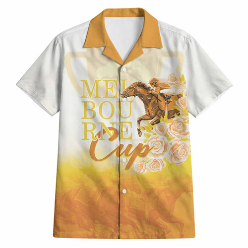 Melbourne Horse Racing Hawaiian Shirt Vintage Floral Equestrian Rider