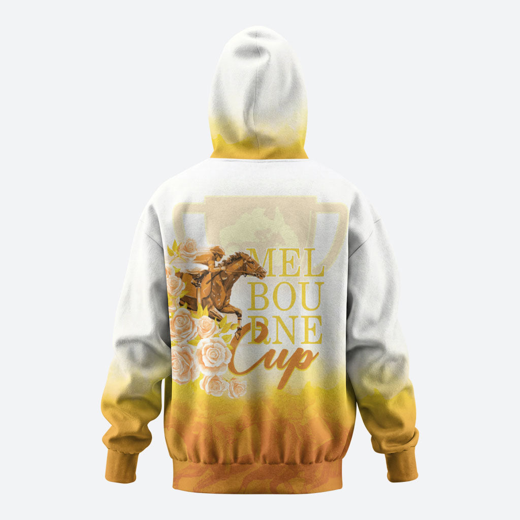 Melbourne Horse Racing Hoodie Vintage Floral Equestrian Rider