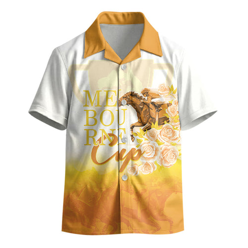Melbourne Horse Racing Kid Hawaiian Shirt Vintage Floral Equestrian Rider
