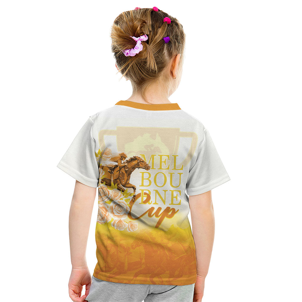Melbourne Horse Racing Kid T Shirt Vintage Floral Equestrian Rider