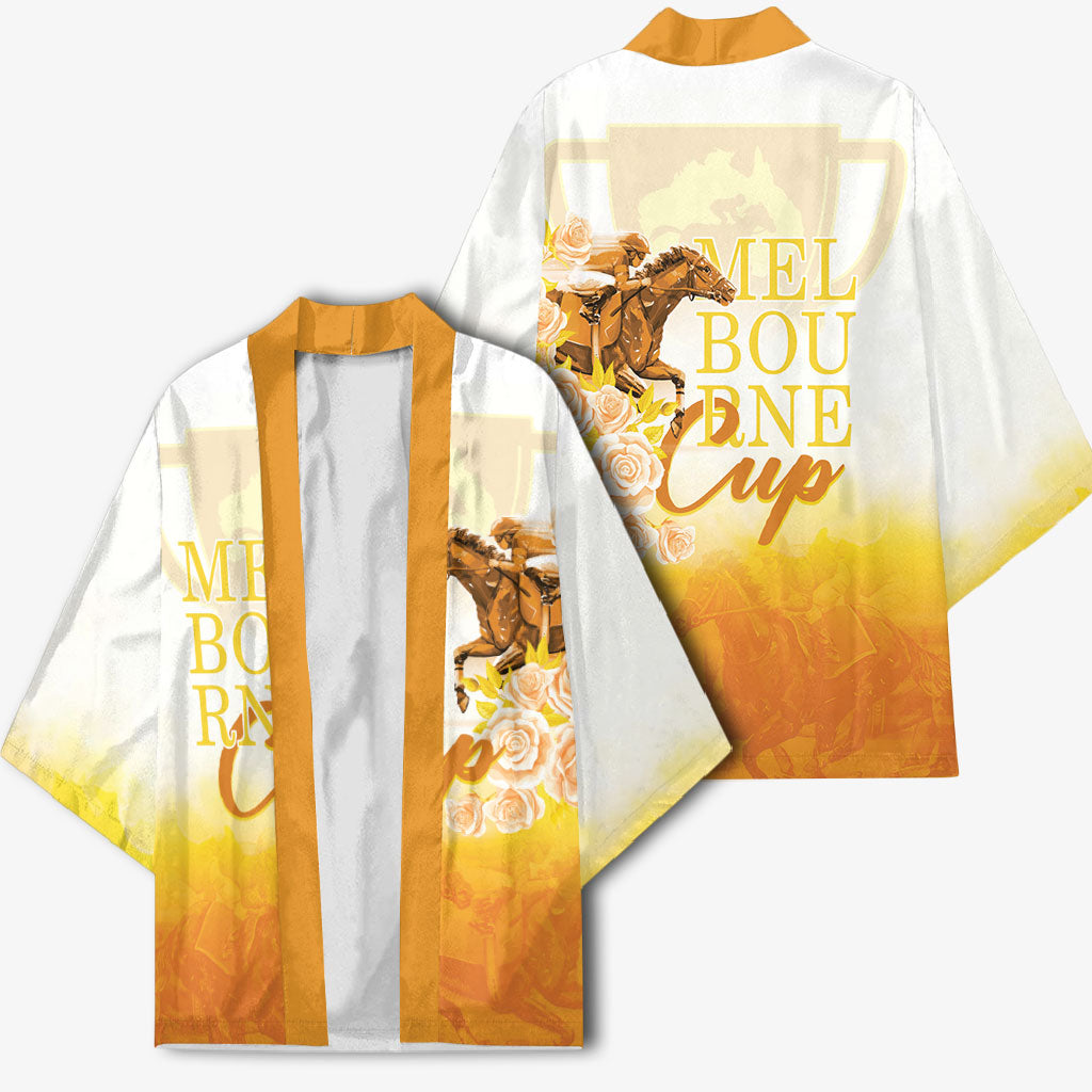 Melbourne Horse Racing Kimono Vintage Floral Equestrian Rider
