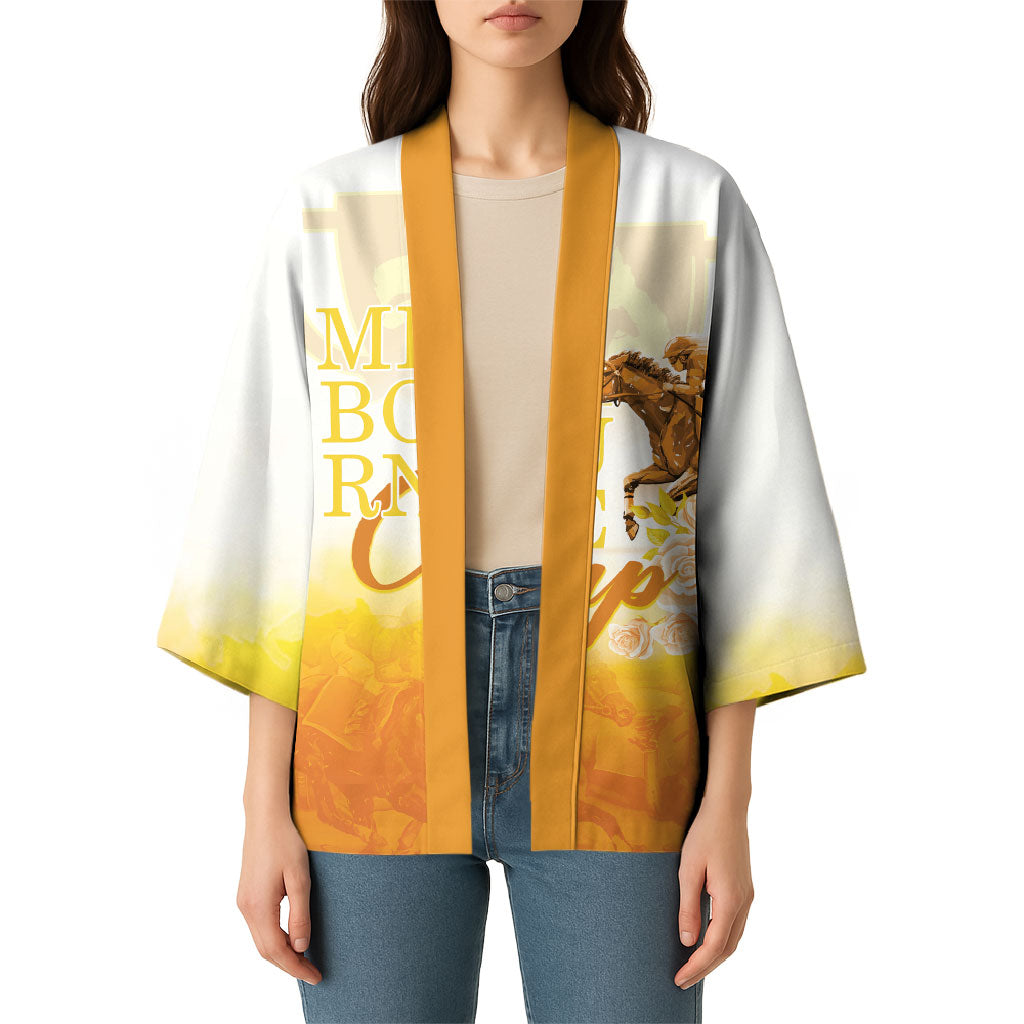 Melbourne Horse Racing Kimono Vintage Floral Equestrian Rider