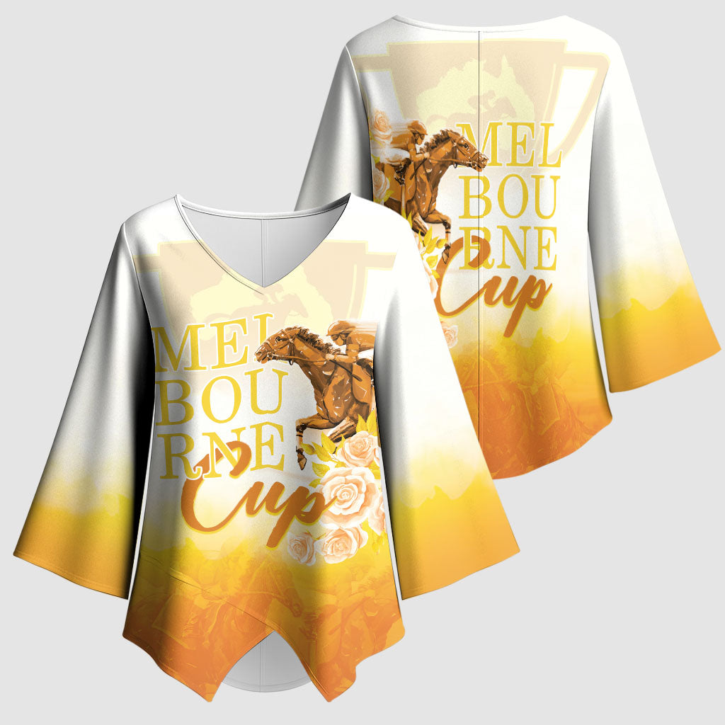 Melbourne Horse Racing Kimono Sleeve Blouse Vintage Floral Equestrian Rider