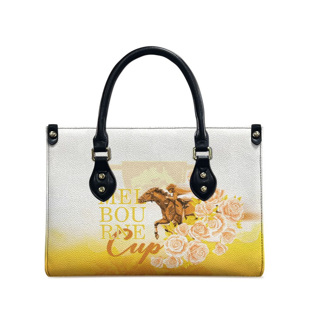 Melbourne Horse Racing Leather Bag Vintage Floral Equestrian Rider