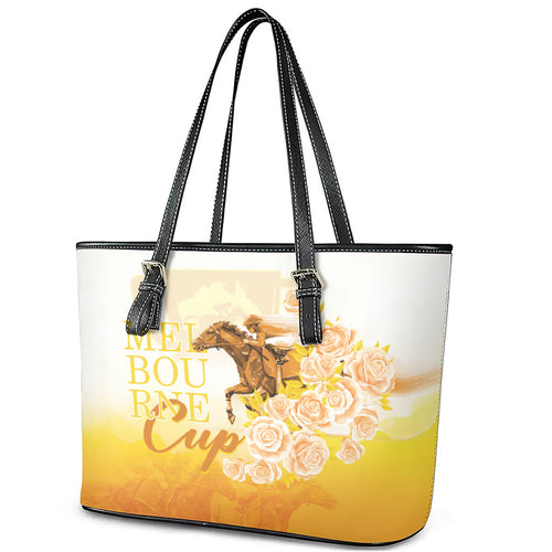 Melbourne Horse Racing Leather Tote Bag Vintage Floral Equestrian Rider