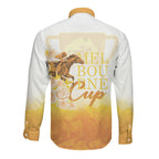 Melbourne Horse Racing Long Sleeve Button Shirt Vintage Floral Equestrian Rider