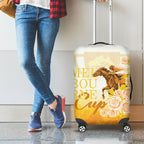Melbourne Horse Racing Luggage Cover Vintage Floral Equestrian Rider