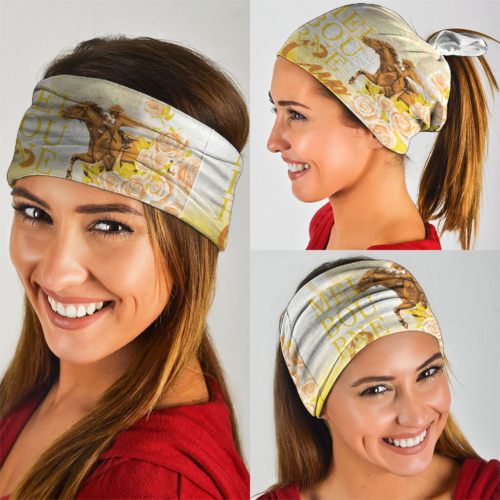 Melbourne Horse Racing Neck Gaiter Vintage Floral Equestrian Rider