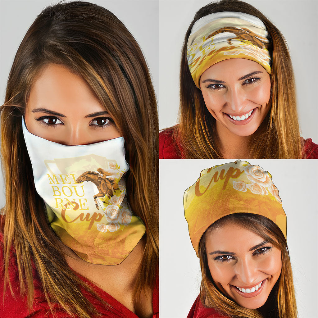 Melbourne Horse Racing Neck Gaiter Vintage Floral Equestrian Rider