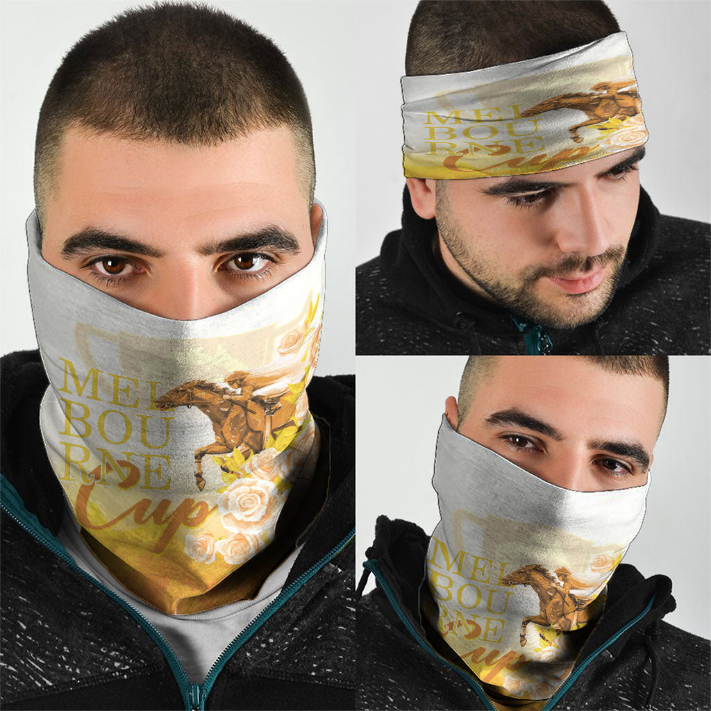 Melbourne Horse Racing Neck Gaiter Vintage Floral Equestrian Rider