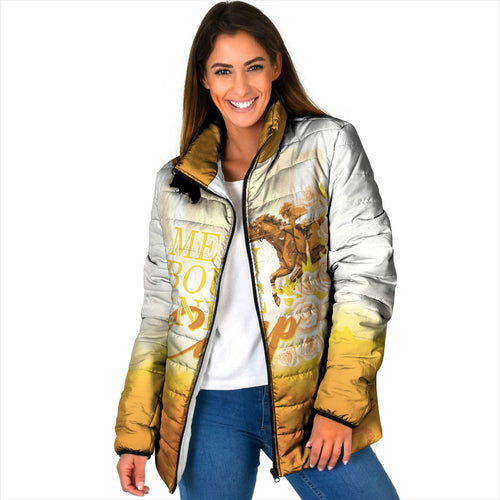 Melbourne Horse Racing Padded Jacket Vintage Floral Equestrian Rider