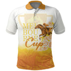 Melbourne Horse Racing Polo Shirt Vintage Floral Equestrian Rider