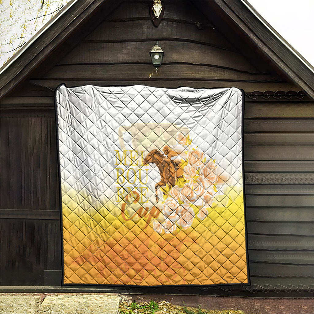 Melbourne Horse Racing Quilt Vintage Floral Equestrian Rider