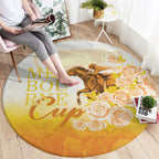 Melbourne Horse Racing Round Carpet Vintage Floral Equestrian Rider