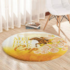 Melbourne Horse Racing Round Carpet Vintage Floral Equestrian Rider