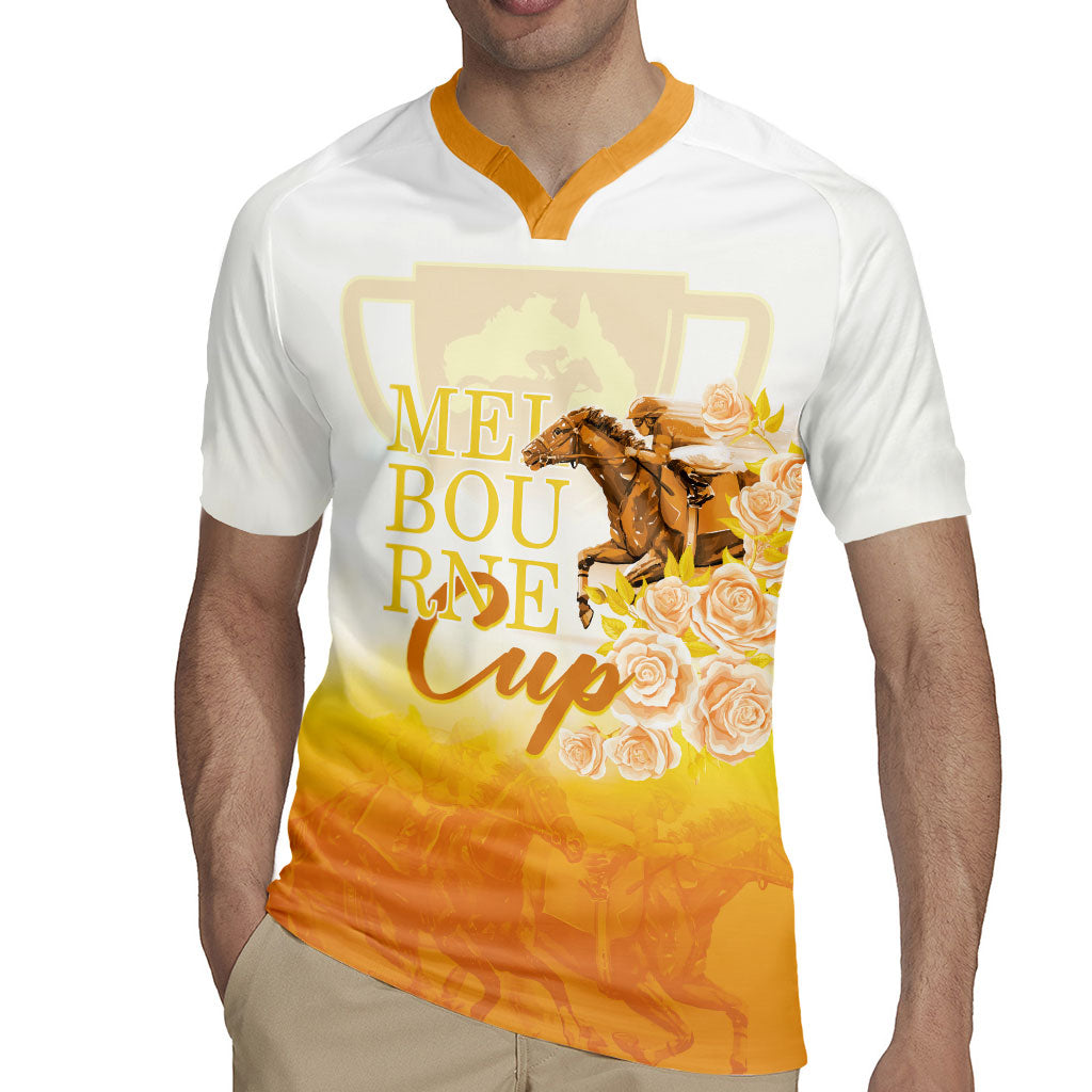 Melbourne Horse Racing Rugby Jersey Vintage Floral Equestrian Rider