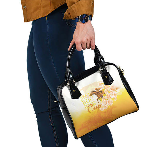 Melbourne Horse Racing Shoulder Handbag Vintage Floral Equestrian Rider