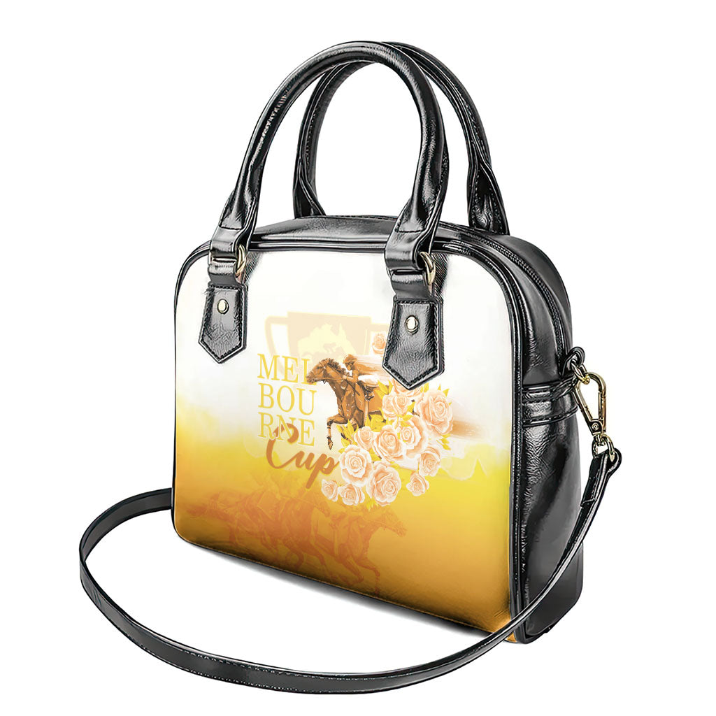Melbourne Horse Racing Shoulder Handbag Vintage Floral Equestrian Rider
